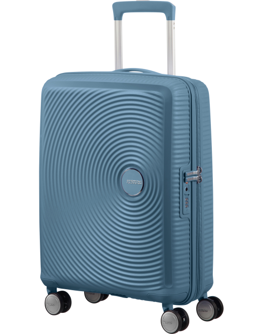 Soundbox 4-wheel cabin baggage Spinner Expandable suitcase 55x40x20/23cm Bass Black