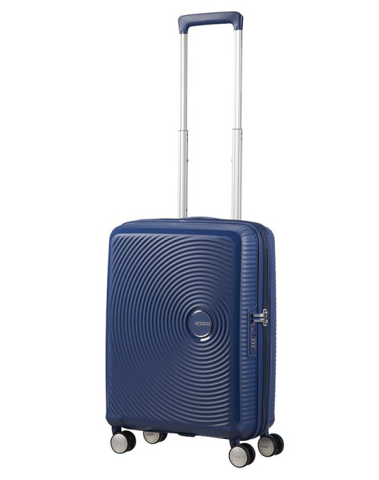 Soundbox 4-wheel cabin baggage Spinner Expandable suitcase 55x40x20/23cm Bass Black