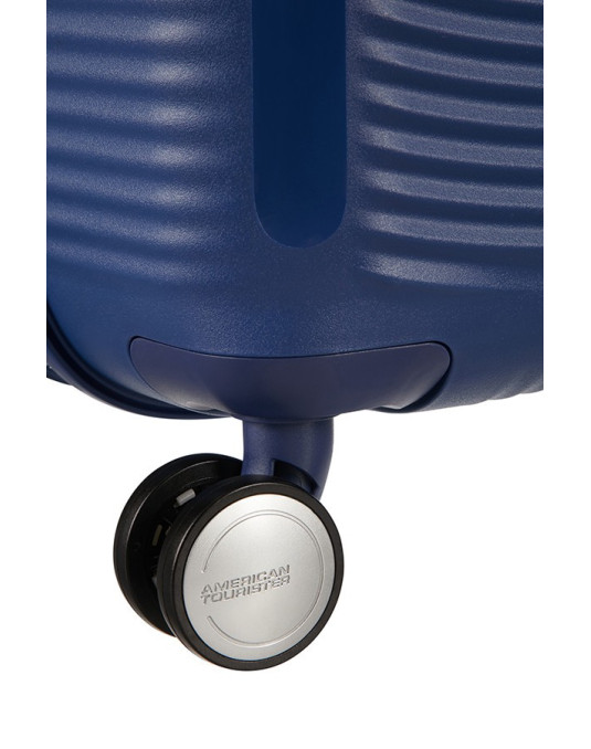 Soundbox 4-wheel cabin baggage Spinner Expandable suitcase 55x40x20/23cm Bass Black