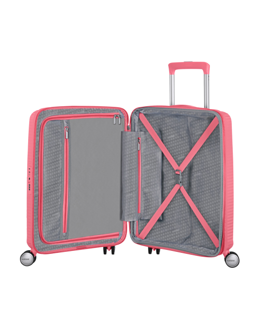 Soundbox 4-wheel cabin baggage Spinner Expandable suitcase 55x40x20/23cm Bass Black