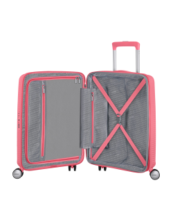 Soundbox 4-wheel cabin baggage Spinner Expandable suitcase 55x40x20/23cm Bass Black