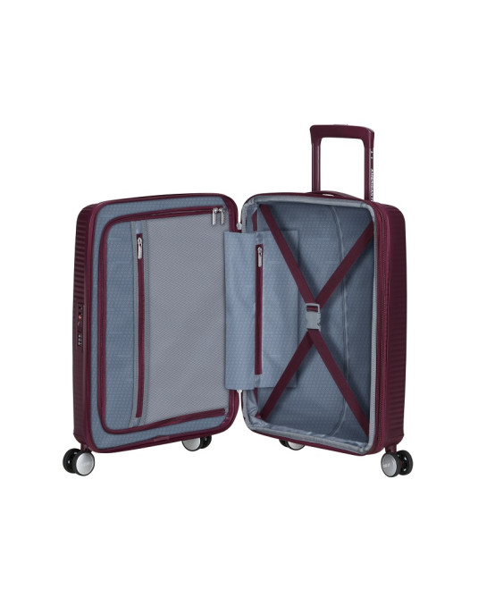Soundbox 4-wheel cabin baggage Spinner Expandable suitcase 55x40x20/23cm Bass Black