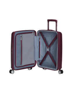 Soundbox 4-wheel cabin baggage Spinner Expandable suitcase 55x40x20/23cm Bass Black