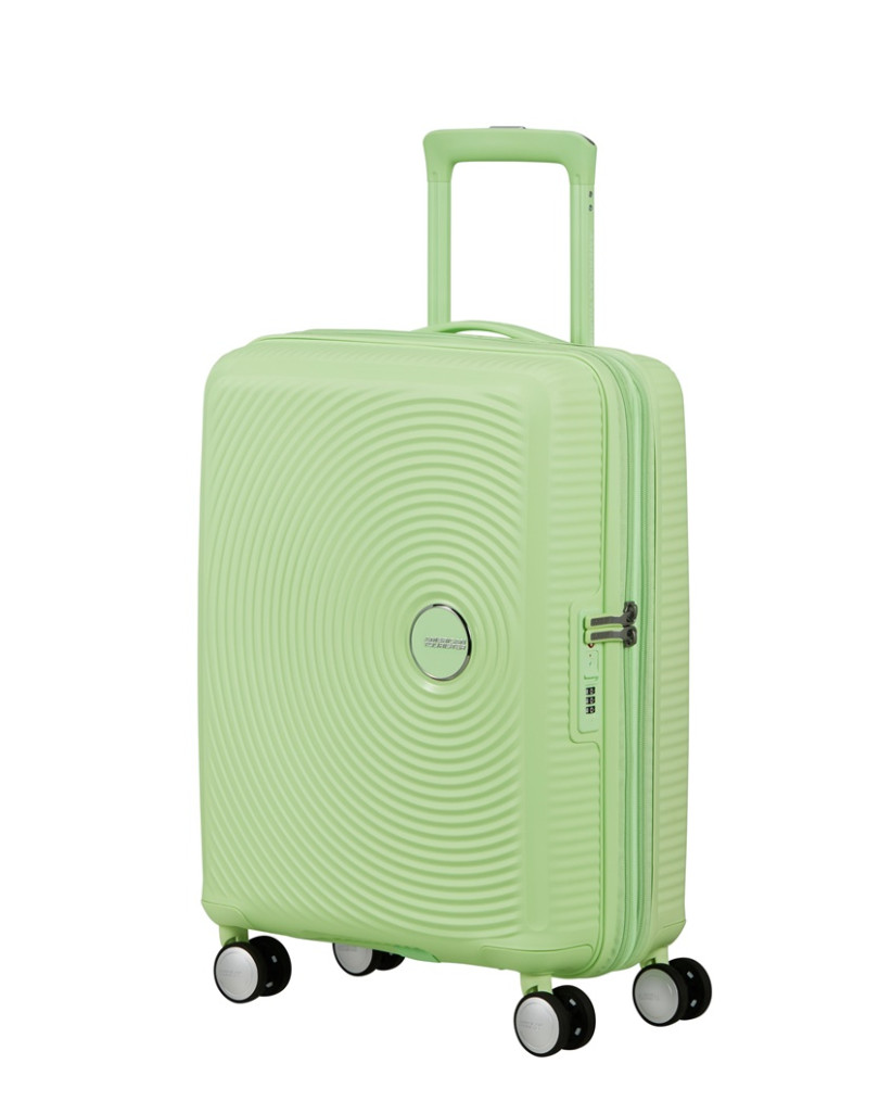 Soundbox 4-wheel cabin baggage Spinner Expandable suitcase 55x40x20/23cm Bass Black