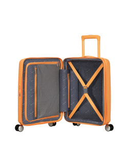 Soundbox 4-wheel cabin baggage Spinner Expandable suitcase 55x40x20/23cm Bass Black