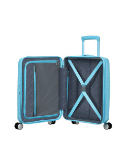 Soundbox 4-wheel cabin baggage Spinner Expandable suitcase 55x40x20/23cm Bass Black