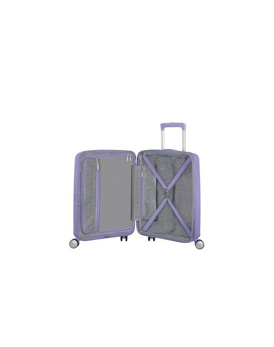 Soundbox 4-wheel cabin baggage Spinner Expandable suitcase 55x40x20/23cm Bass Black