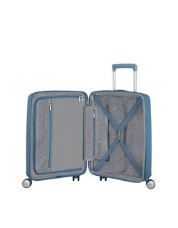 Soundbox 4-wheel cabin baggage Spinner Expandable suitcase 55x40x20/23cm Bass Black